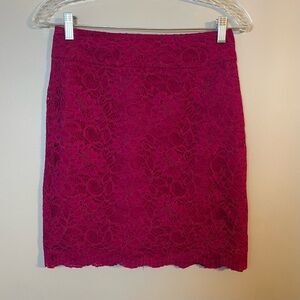 Banana Republic Lace Mini Skirt in Deep Magenta